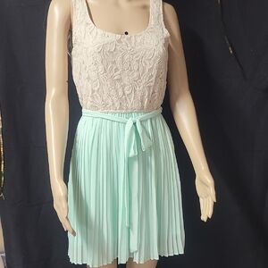 Lace Top with Pleated Skirt Dress